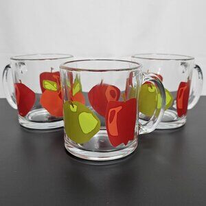 Crate and Barrel - VTG 90s Apple Clear Mugs (3)
